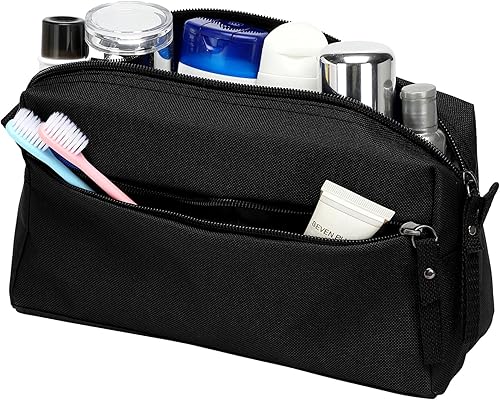 Miniatura 2 de BuyAgain Neceser de aseo personal, neceser de viaje, bolsa de baño, impermeable, kit de maquillaje cosmético para hombres o mujeres, Negro -, Bolsa