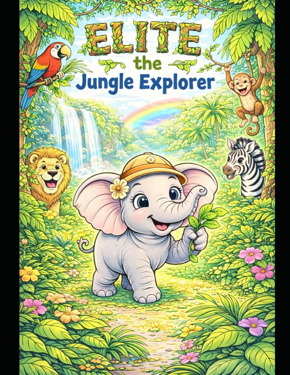 Elite the jungle explorer: A Fun Jungle Adventure Story and Coloring Book for Kids