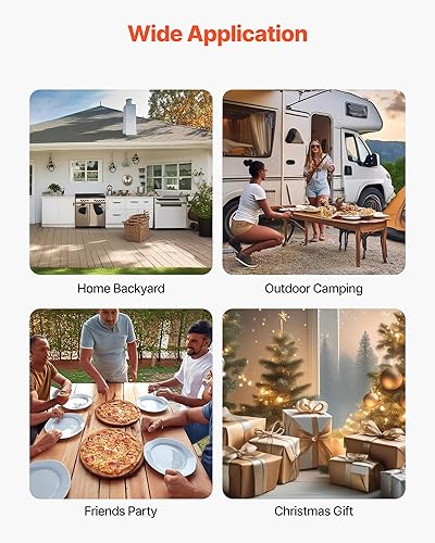 Miniatura 7 de VEVOR Horno de pizza de leña para exteriores, horno de pizza de rotación automática de 12 pulgadas, máquina de pizza de pellets portátil con