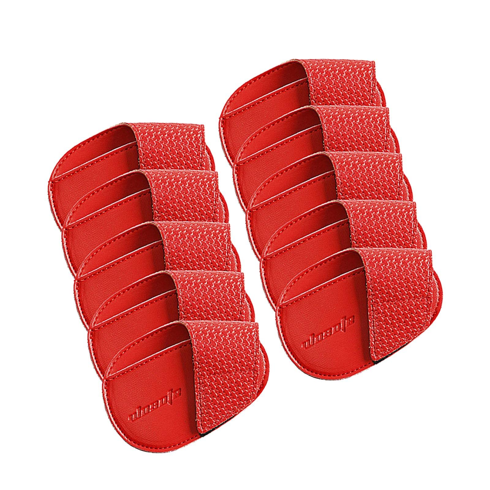 Juego de 10 fundas de poliuretano para palos de golf, portátiles, para deportes, viajes, golf, entrenamiento, color rojo