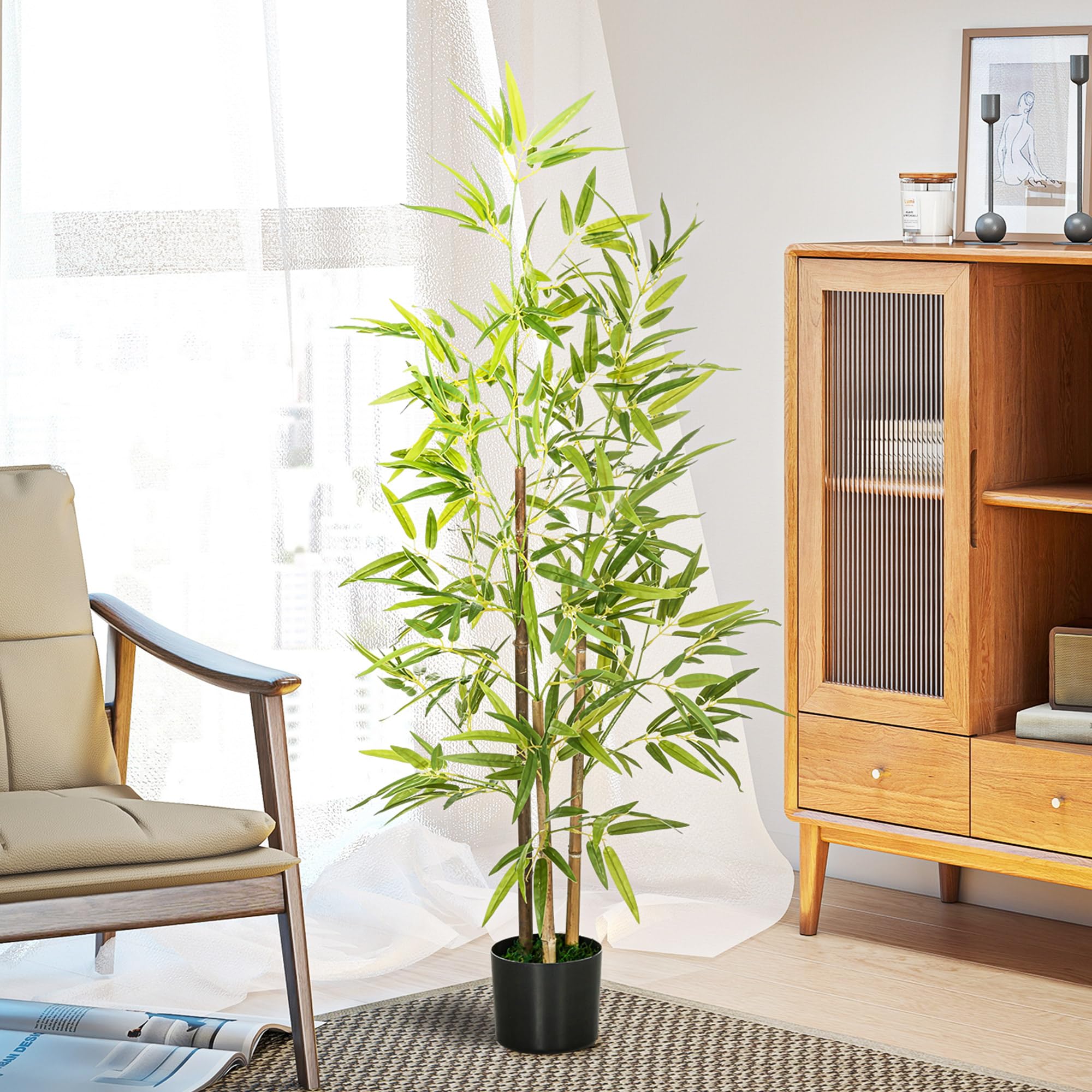 HOMCOM bamboe kunstplanten, realistisch, onderhoudsvrij, 17 x 17 x 160 cm, groen HOMCOM bamboe kunstplanten, realistisch, onderhoudsvrij, 17 x 17 x 160 cm, groen