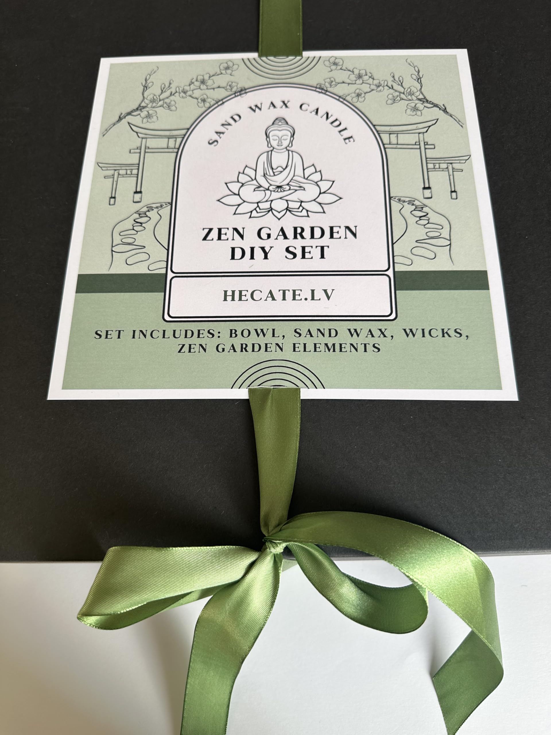 Zen Garden Candle DIY Set. Sand Wax Candle and Japanese Zen Garden Parts