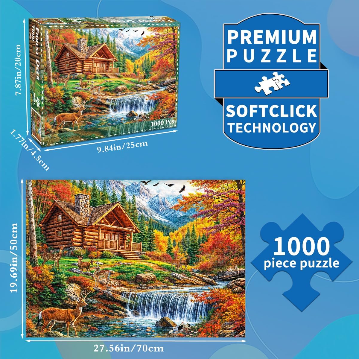 Jigsaw Puzzles for Adults 1000 Piece Puzzle for Adults 1000 Pieces Puzzle 1000 Pieces-Autumn Serenity Jigsaw Puzzle 1000