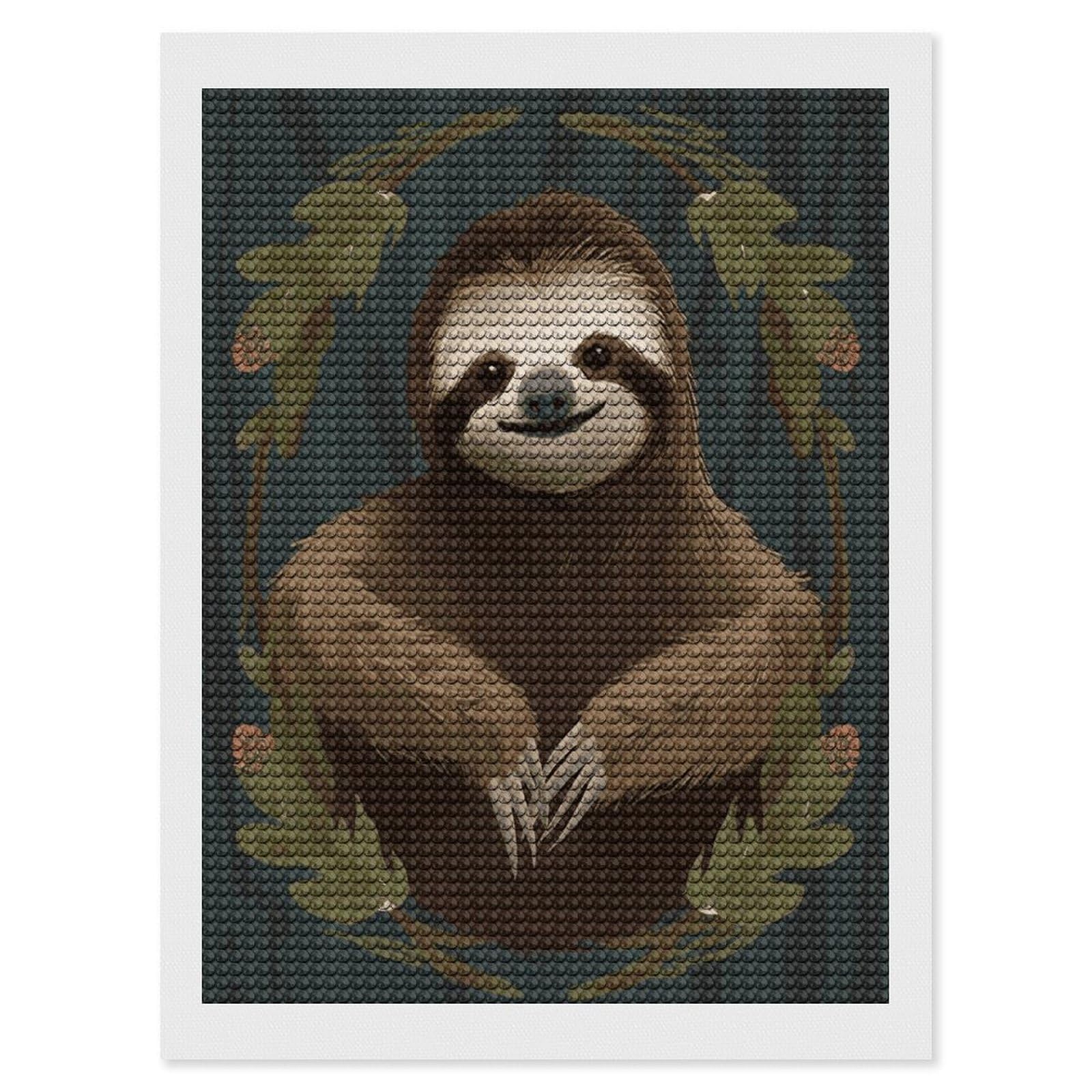 FekiLoot Sloth Diamond Painting Kits for Beginners DIY Diamond Art Kits for Adults Full Drill Round Diamond Dot Gem Art Painting Fun DIY Crafts for Home Kitchen Wall Decor Gift 12"x16"