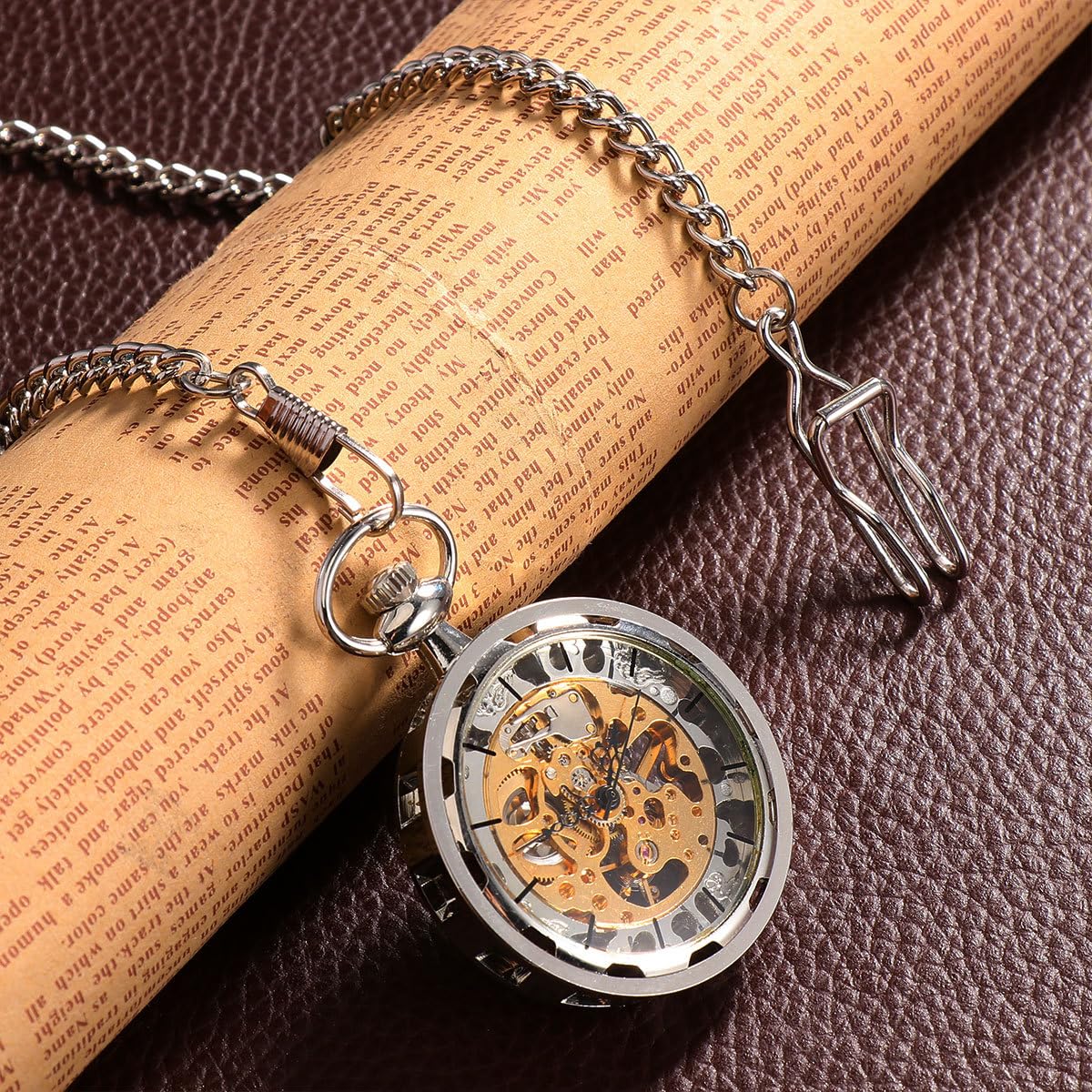Vintage Taschenuhr Damen Silber mit Mechanischem Handaufzug Legierunggehäuse Durchbrochenes Design Tragbar als Kette für Besondere Anlässe