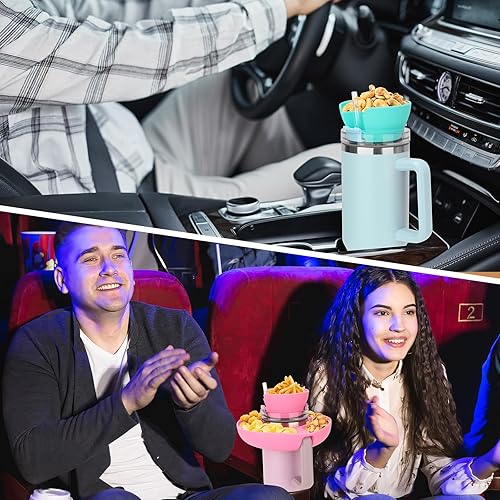 Miniatura 7 de Stanley - Tazón de aperitivos para vaso Stanley de 40 onzas con asa, bandeja de aperitivos con agujero para popote para vaso Stanley, soporte para