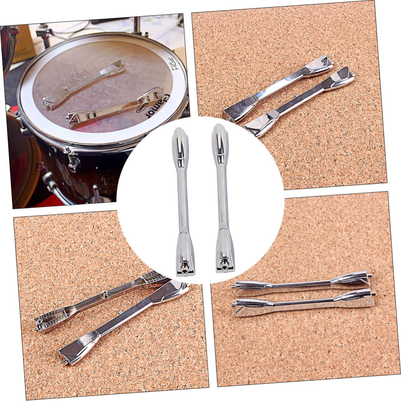 GALPADA 2Stücke Metall Snare Drum Lugs Haken für Schlagzeug Kit Robuste Vorbertungsteile Leichte und Trommel Zubehör für Snare und Tom Drums Silberfarben