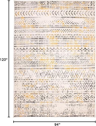 Miniatura 2 de Rugshop - Alfombra geométrica boho perfecta para zonas muy transitadas, como tu sala de estar, dormitorio, oficina en casa o cocina, 7.10 x 10 pies,