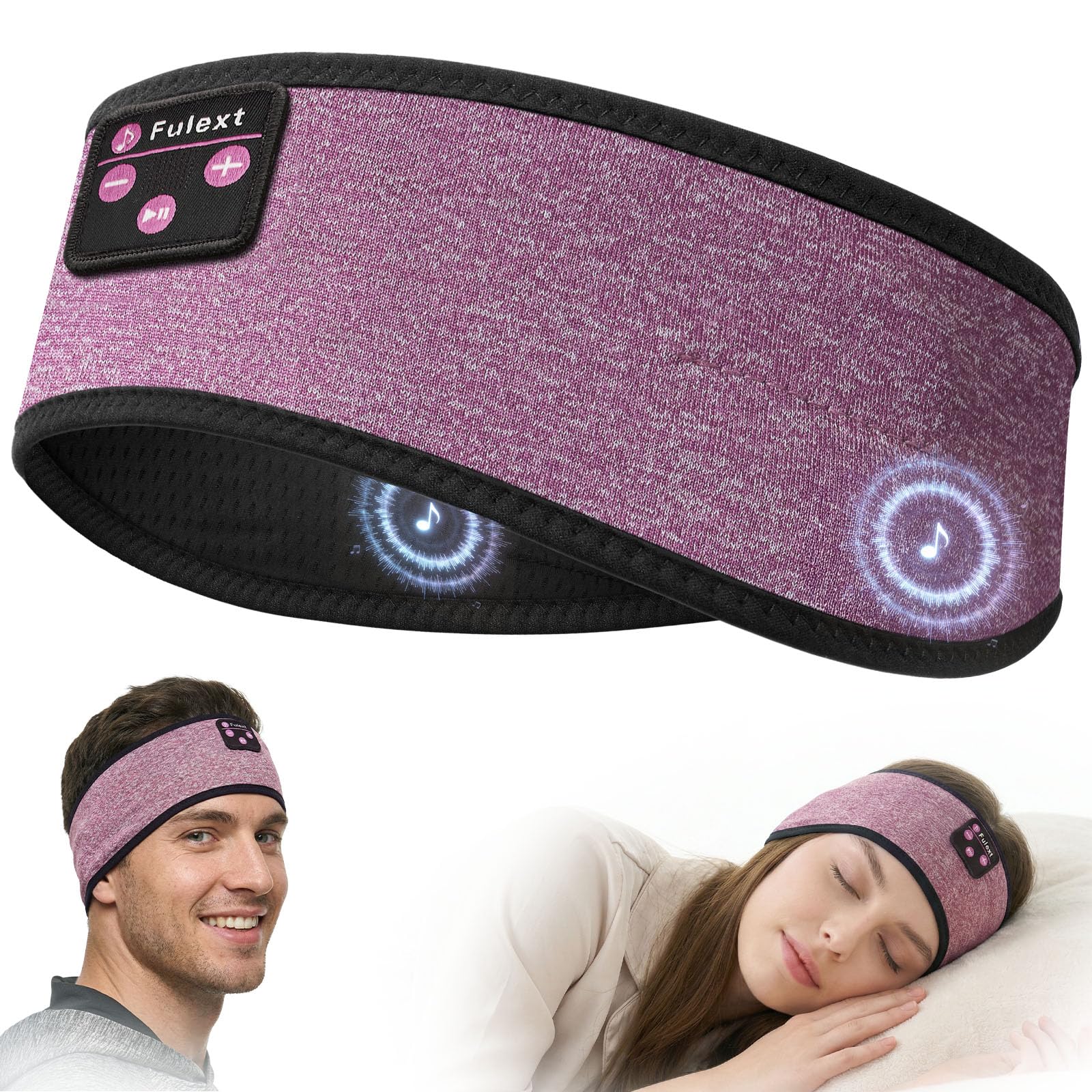 Fulext Bluetooth Headband Headphones, Sleep Headphones For Side Sleepers - Sleeping Comfortable with Thin Speaker Microphone Handsfree Best Gift Ideas Women Men-image-33