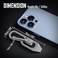 Vista 6 de KeyUnity Herramienta de llavero de mosquetón de titanio, 3 funciones en 1 multiherramienta para transporte diario (KU04)