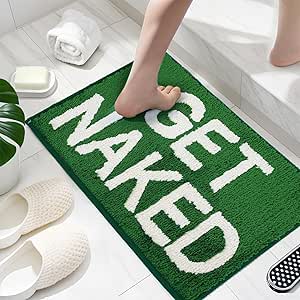 Amazon.com: BOVEU Get Naked Rug Bathroom Rugs - 17" x 24" Absorbent