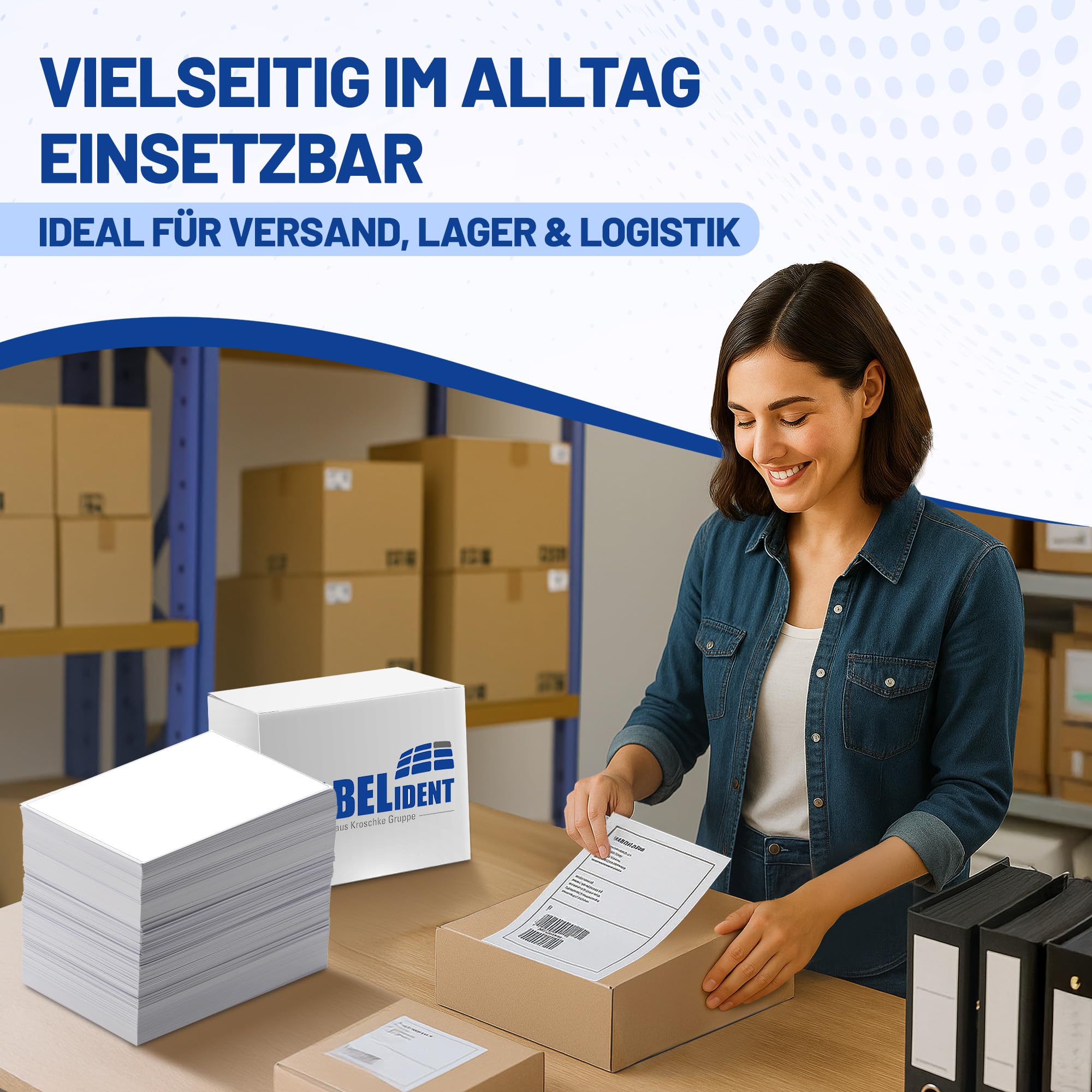 Labelident Etichette per spedizione, formato A4, 210 x 297 mm, 500 etichette autoadesive su 500 fogli DIN A4, per DHL, DPD, Fedex, GLS, Hermes, UPS – per stampanti laser e inkjet I carta opaca