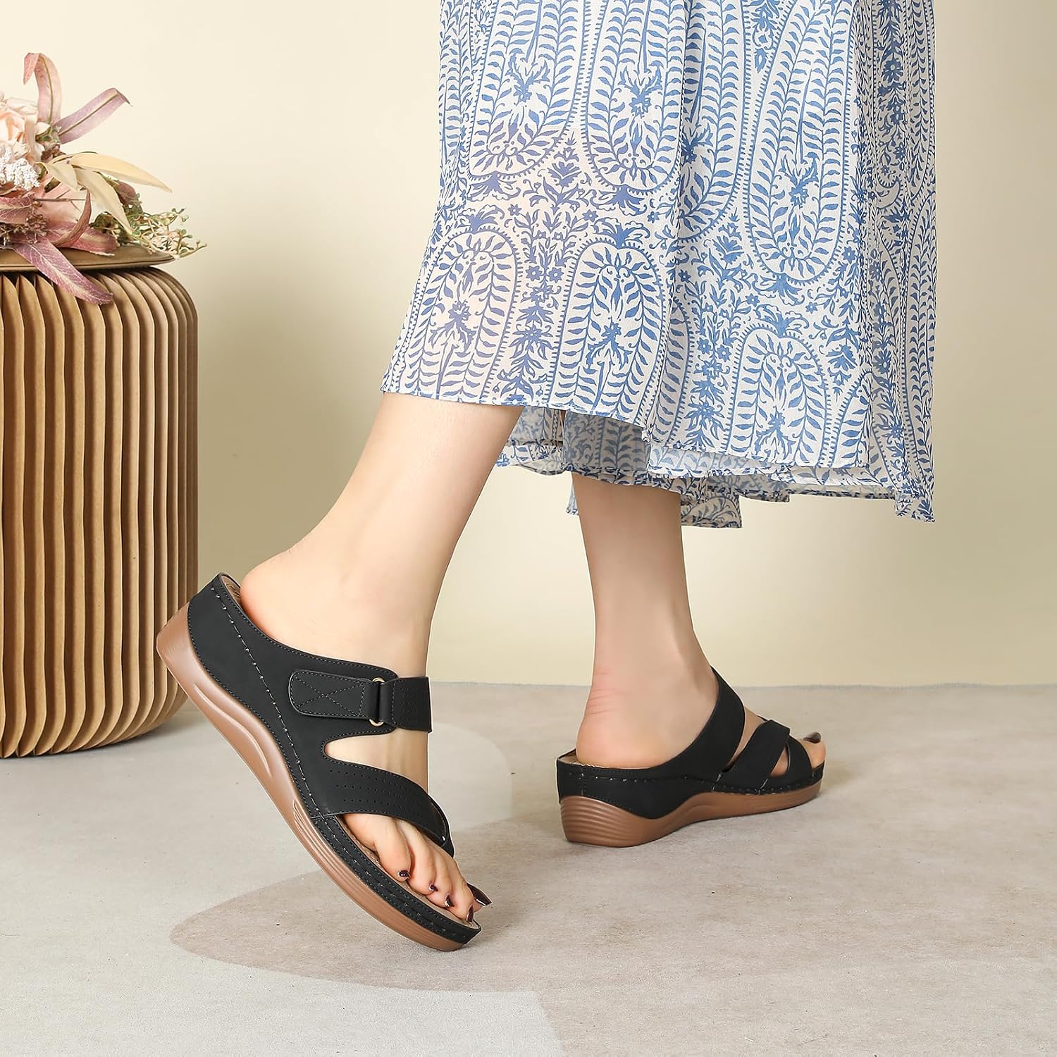 Womens Sandals Wedge 2026: Orthopedic Sandals All-Day Comfortable with Adjustable Dressy Summer Walking Shoes
