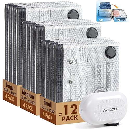 Travel Vacuum Storage Bags with Pump, Carry-on Luggage Compression Bags