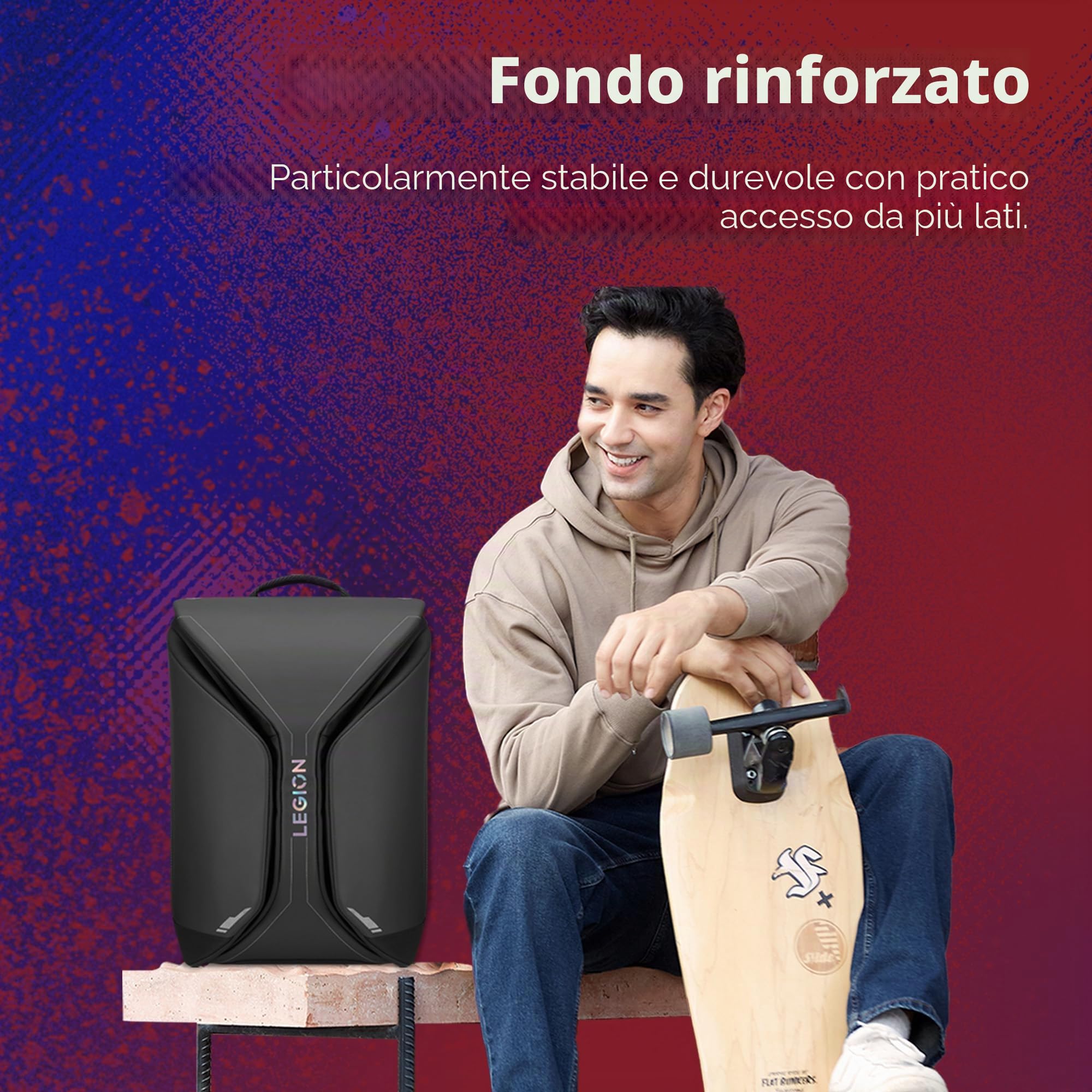 Lenovo Zaino Legion GB900 (fino a 16", progettato per gaming, schermato, PU, impermeabile, angoli antiurto EUDE-Foam, scomparto per tablet, capacità 20 litri) colore nero