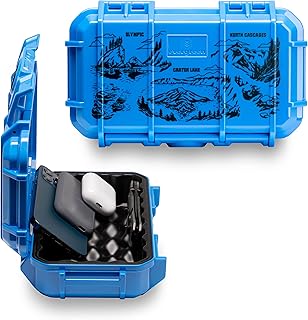 Evergreen X National Parks 56 EDC Dry Box Protective Case - National Parks Gift - for Phones, Camping, Travel, Adventure (Pacific NW, Olympic, Crater Lake, N. Cascade, Blue)