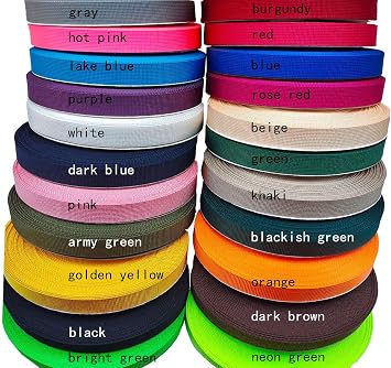 1 Inch Nylon Webbing 6 Yards 20 Yards 22 Yards 24 Yards Durable Flat Nylon Strap for Backpack Cargo Strap Pet Leash or Collar Craft