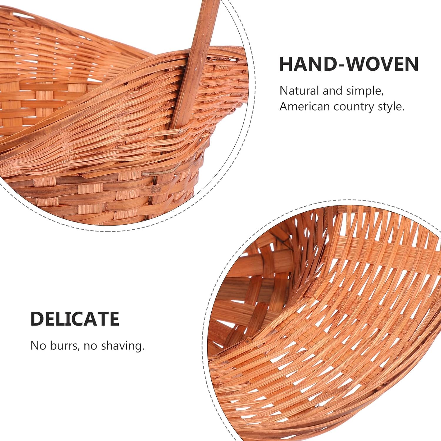 FRCOLOR Multifunctional Handheld Egg Basket Woven Storage Container Food Holder for Kitchen and Home Organization image 3