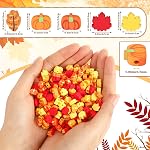 300Pcs Fall Leaf Pumpkin Polymer Clay Beads for Jewelry Making | Premium Clay, 1cm Mini Size, Autumn Thanksgiving Spacer Beads, Bracelet Necklace Earrings Jewelry Making DIY Crafts Supplies