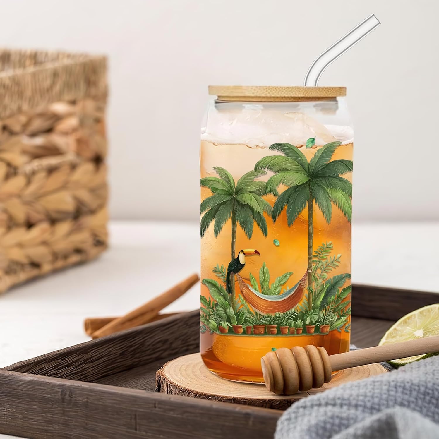 Gifts for Plant Lovers 16 Oz Glass Cup with Lid and Straw Plant Lady Coffee Mug Funny Plants Lover Tumbler Mothers Day Christmas Birthday Present for Gardeners Women Men Mom Dad - Image 4