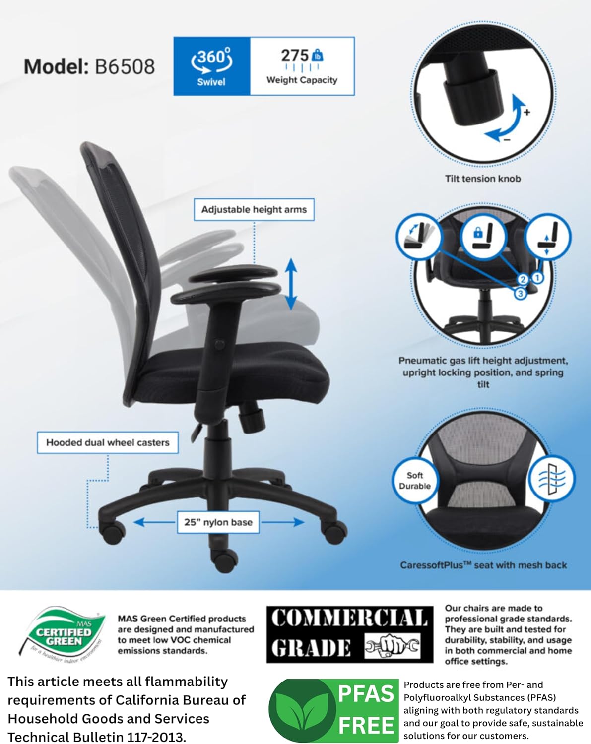 Boss Office Products Budget Mesh Task Chair in Black