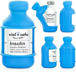 VIAL SAFE | Insulin Vial Protector Case | Secure Insulin Bottle Protector & Cover for 10mL Vials | Fits Humalog,Humulin,NovoLog,NovoRapid,Novolin | 2-Pack | Light Blue