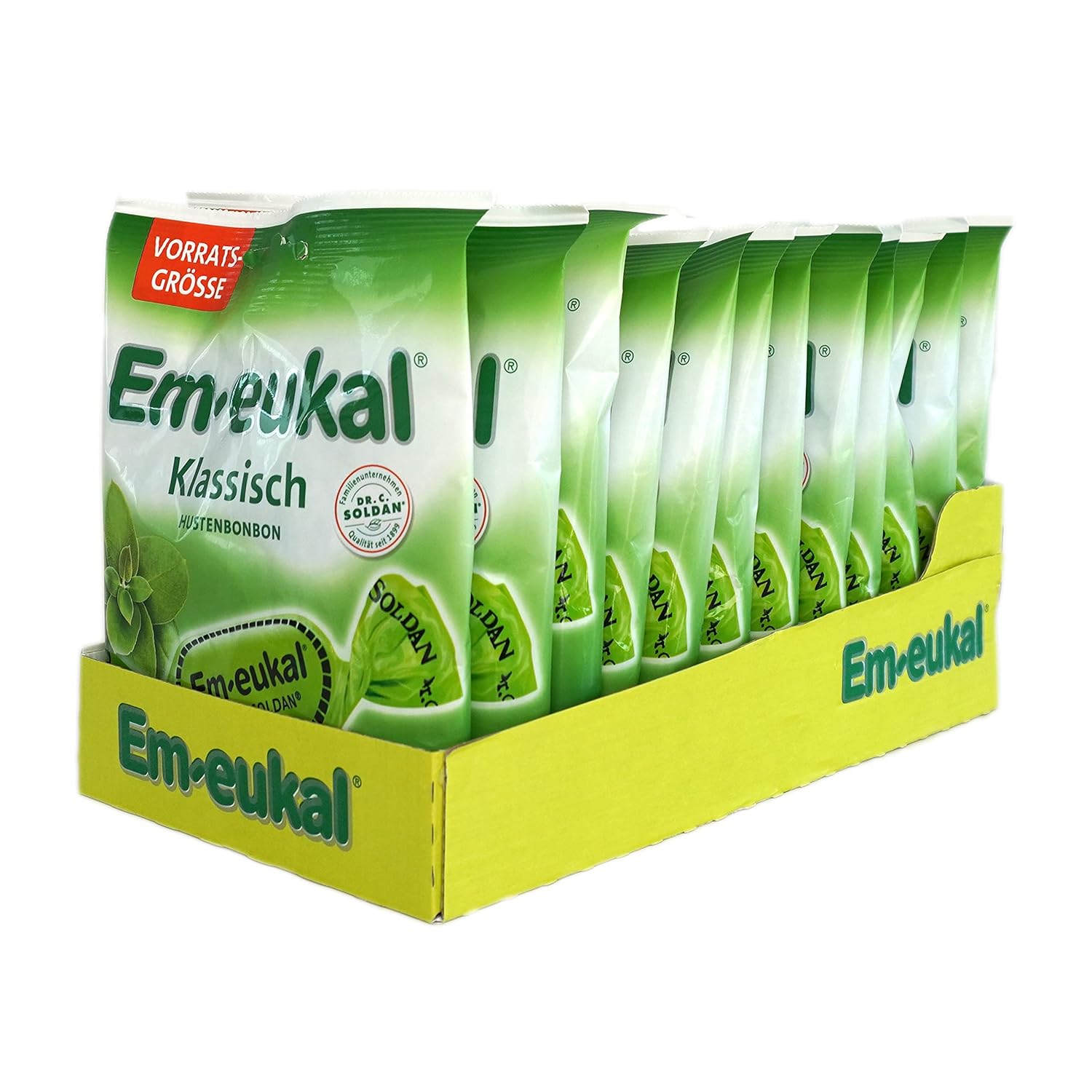 Em-eukal Klassisch Hustenbonbon zuckerhaltig Großbeutel 150g 12er Pack ...