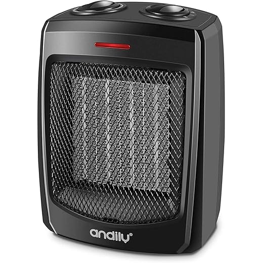 andily Portable Electric Space Heater for indoor use,1500W Ceramic Portable Heater with 4 Modes, Safety & Fast - Quiet Heat, Small Mini Electric Heater for Indoor Office Room Desktop Home Use