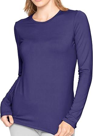 STRETCH IS COMFORT Womens Oh So Soft Long Sleeve Shirt Base Layer Under Scrubs