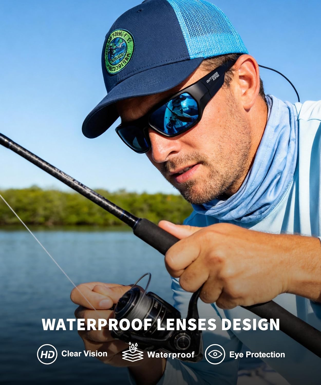 Polarized Fishing Sunglasses for Men Women, UV400 Fishing Sports Glasses for Cycling, Running & Surf