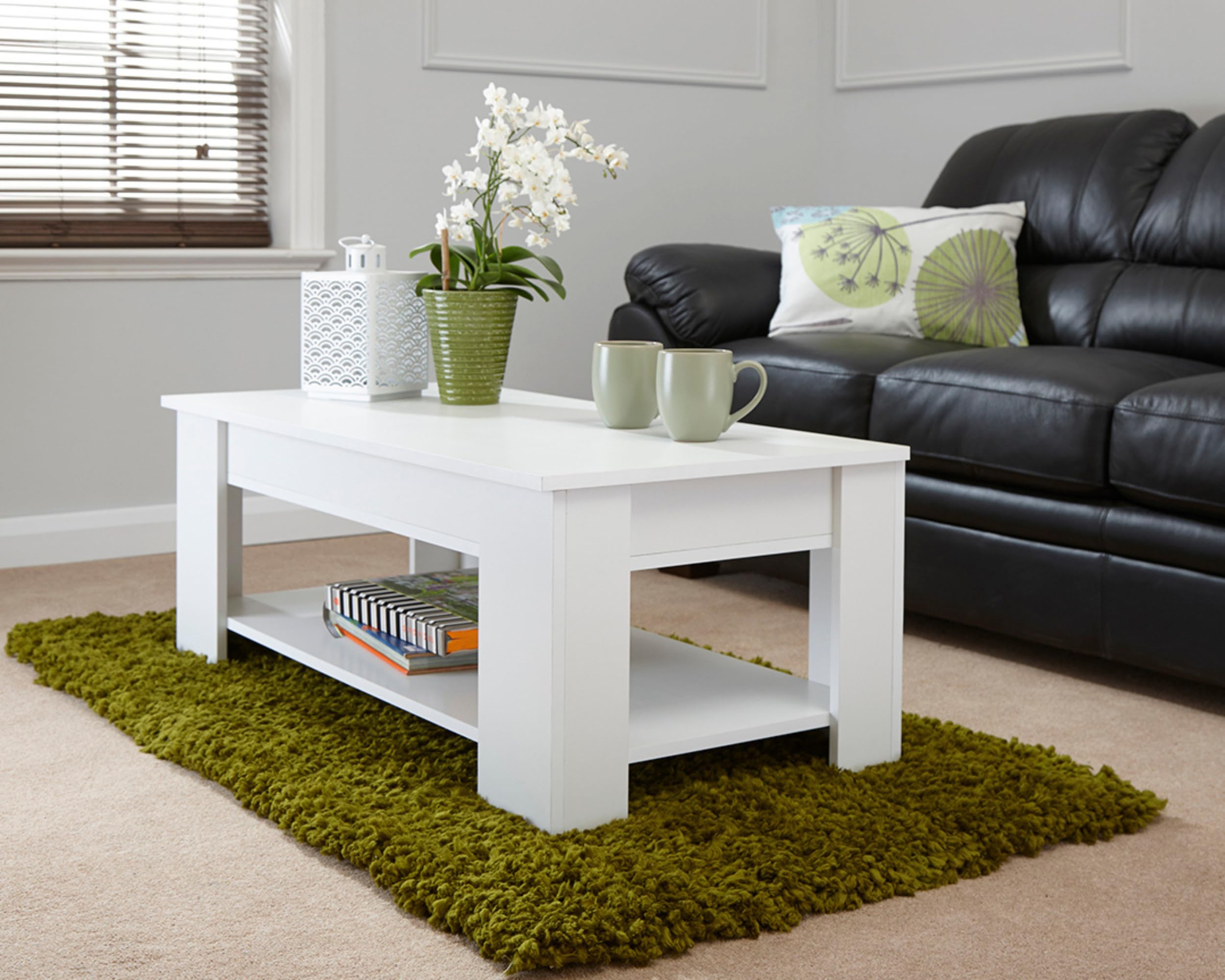 Lift Up Coffee Table - White