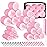 4 Sizes Self-Grip Hair Rollers Set for Long, Short Hair and Bangs - 50 Pcs with Clips (25mm, 36mm, 48mm, 60mm), Pink