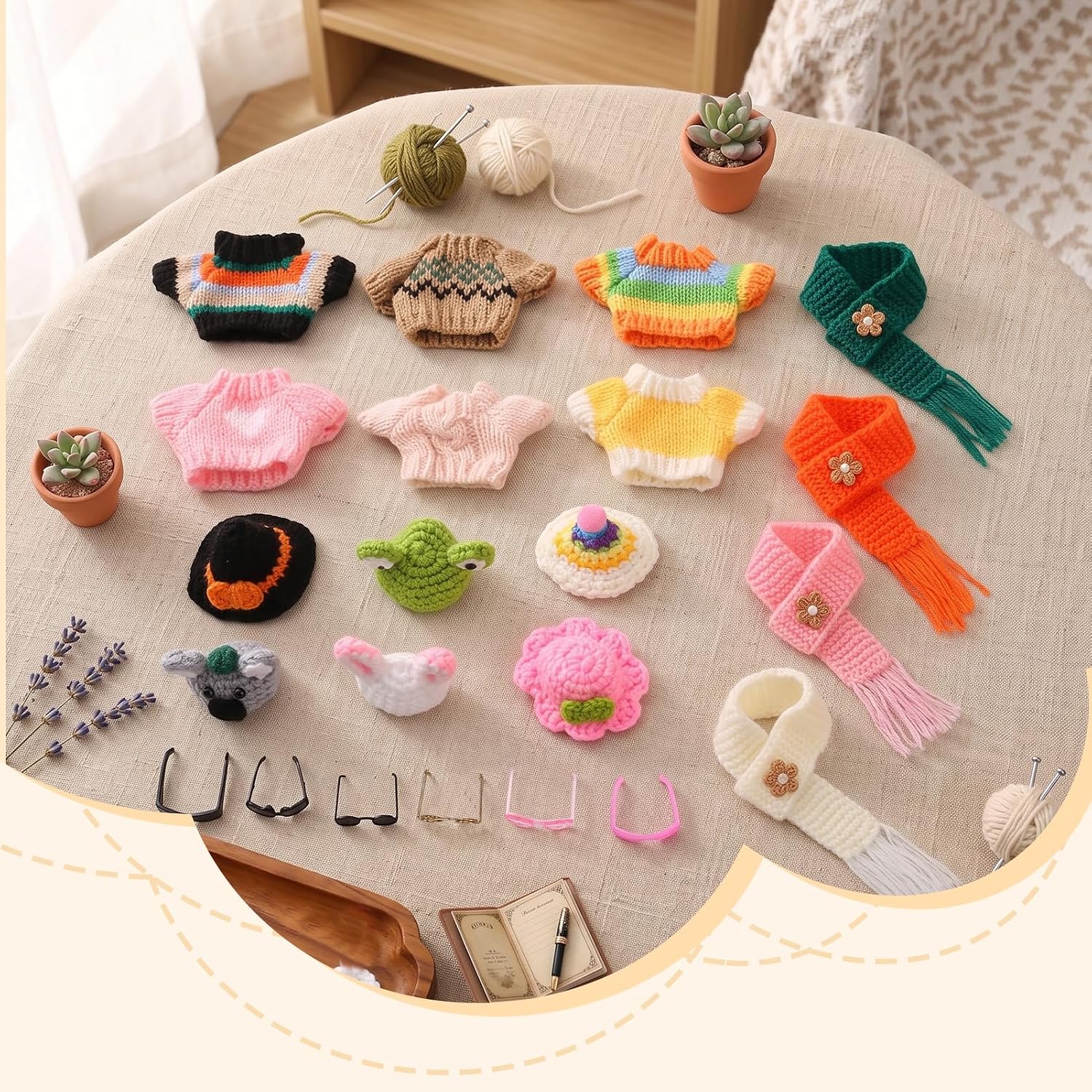 JATEBI 7 Inches Warm Desk Goose Keychain Outfits Mini Porch Goose Outfits image 3