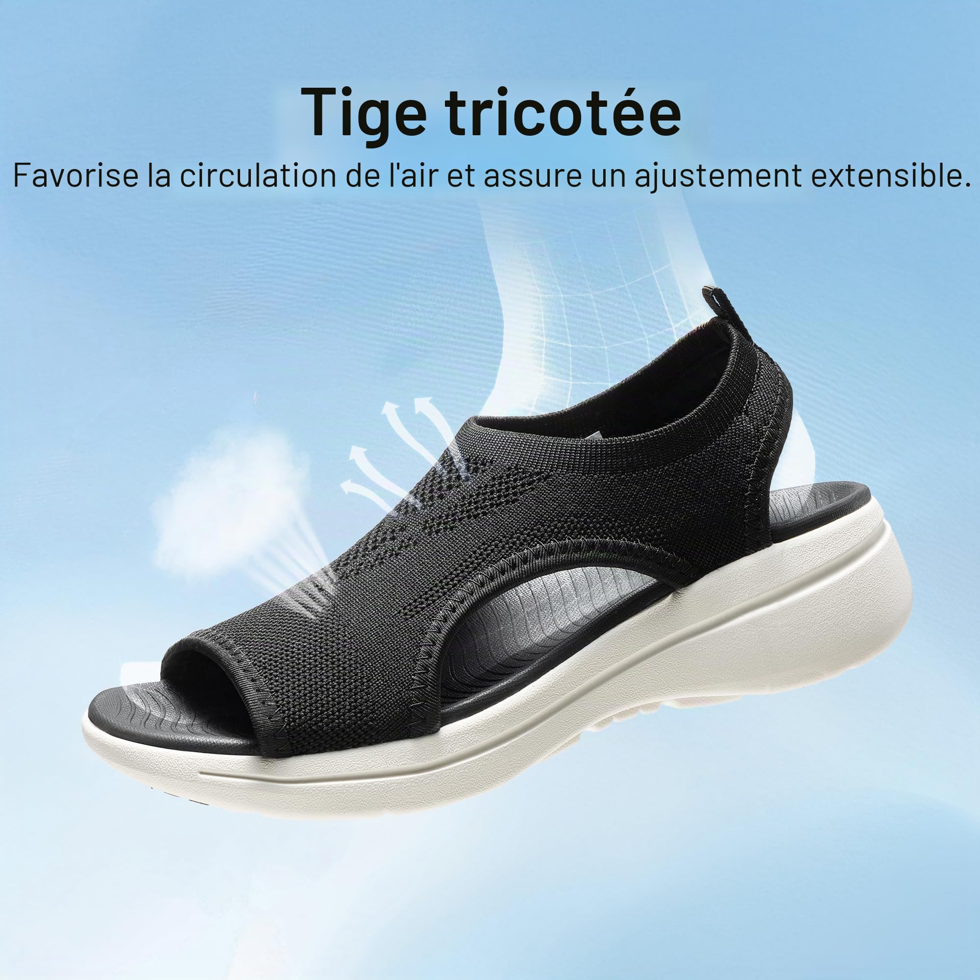 DREAM PAIRS Sandales de Sport à Bout Ouvert Respirantes et Confortables Sandale d’été pour Femmes Antidérapantes DWUMST2508