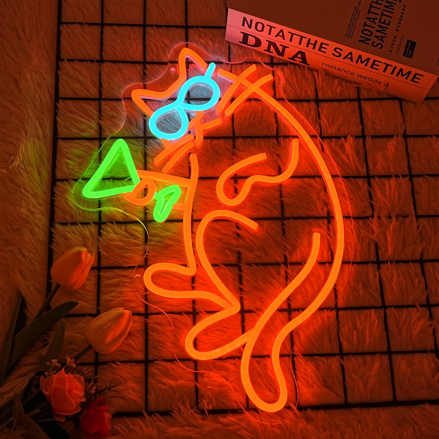 LMSIGNLY Cat Martini Neon Sign for Wall Decor Bar Neon Light Red Cat with Glasses Drink Beer LED Sign Dimmiable LED Neon Light Sign for Bar Kidsroom Business Bedroom Game Room - Image 2