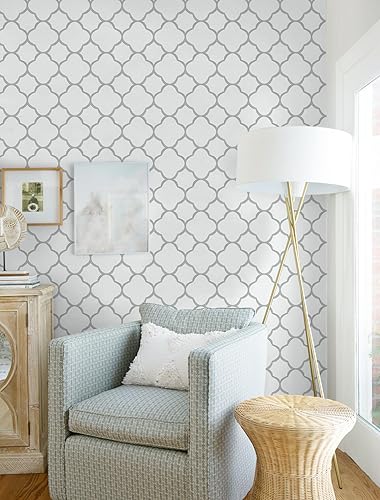 Miniatura 7 de GloryTik Papel tapiz de 17.7 x 197 pulgadas, color negro y dorado, papel tapiz geométrico con patrón de enrejado, extraíble, moderno, papel adhesivo