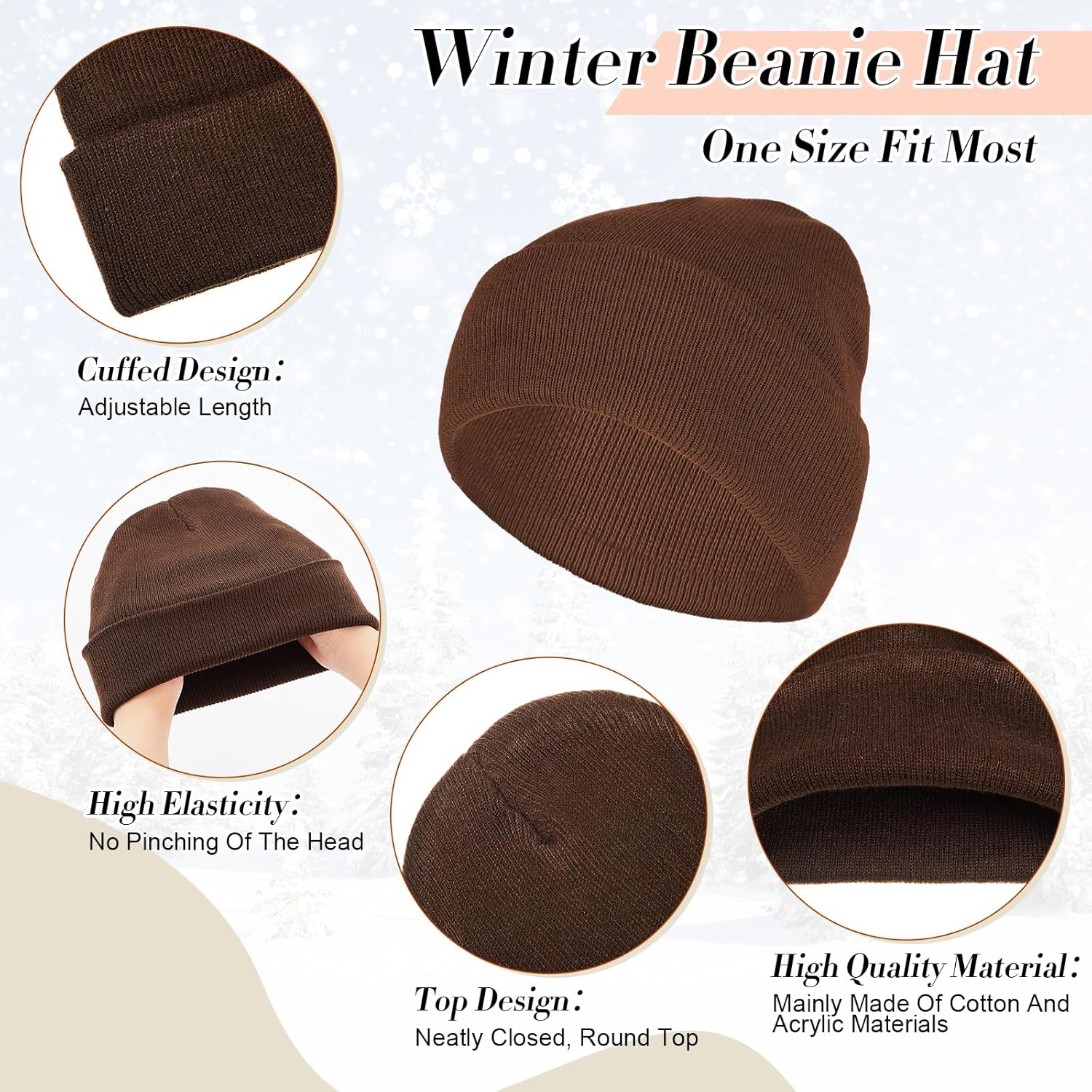 Suhine Bulk Winter Hats and Gloves Set Warm Beanie Gloves Pack Homeless Supplies for Cold Weather Charity - Image 6