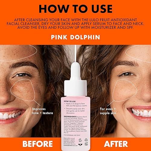 Miniatura 6 de Suero facial de vitamina C con fruta Lulo, suero iluminador de piel premium y tratamiento de manchas oscuras para la cara, vitamina A, E y K para