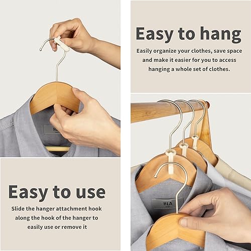 Miniatura 3 de 50 ganchos para colgar para colgar ropa, ahorro de espacio para ropa. Ganchos para colgar ahorran espacio. Gancho de conector para colgar perchas de