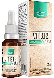 Nutrify Vitamina B12 Gotas - Sabor Limão e Morango - Alta Concentração e Forma Natural - Ideal para Vegetarianos