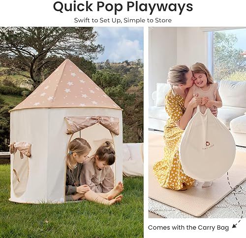 Miniatura 6 de Tiny Land Tienda de campaña para niños con túnel, tienda de campaña desplegable con hoyos de bolas para niños pequeños, tienda de campaña para bebés