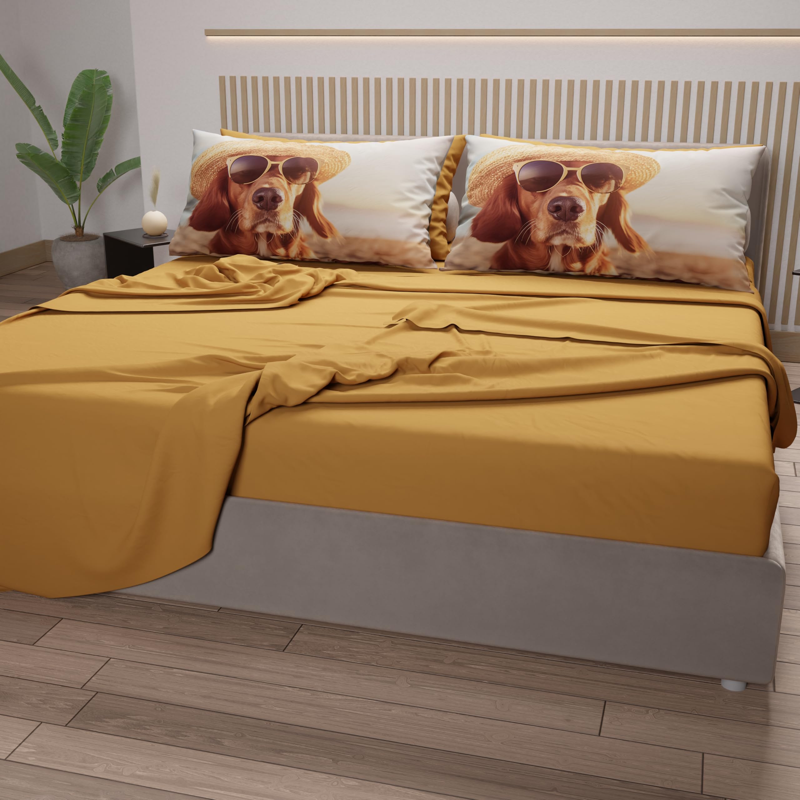 PETTI Artigiani Italiani, Animal Bed Linen with Dogs in Cotton with Pillowcases in Digital Print, Double Bedsheets - Image 3