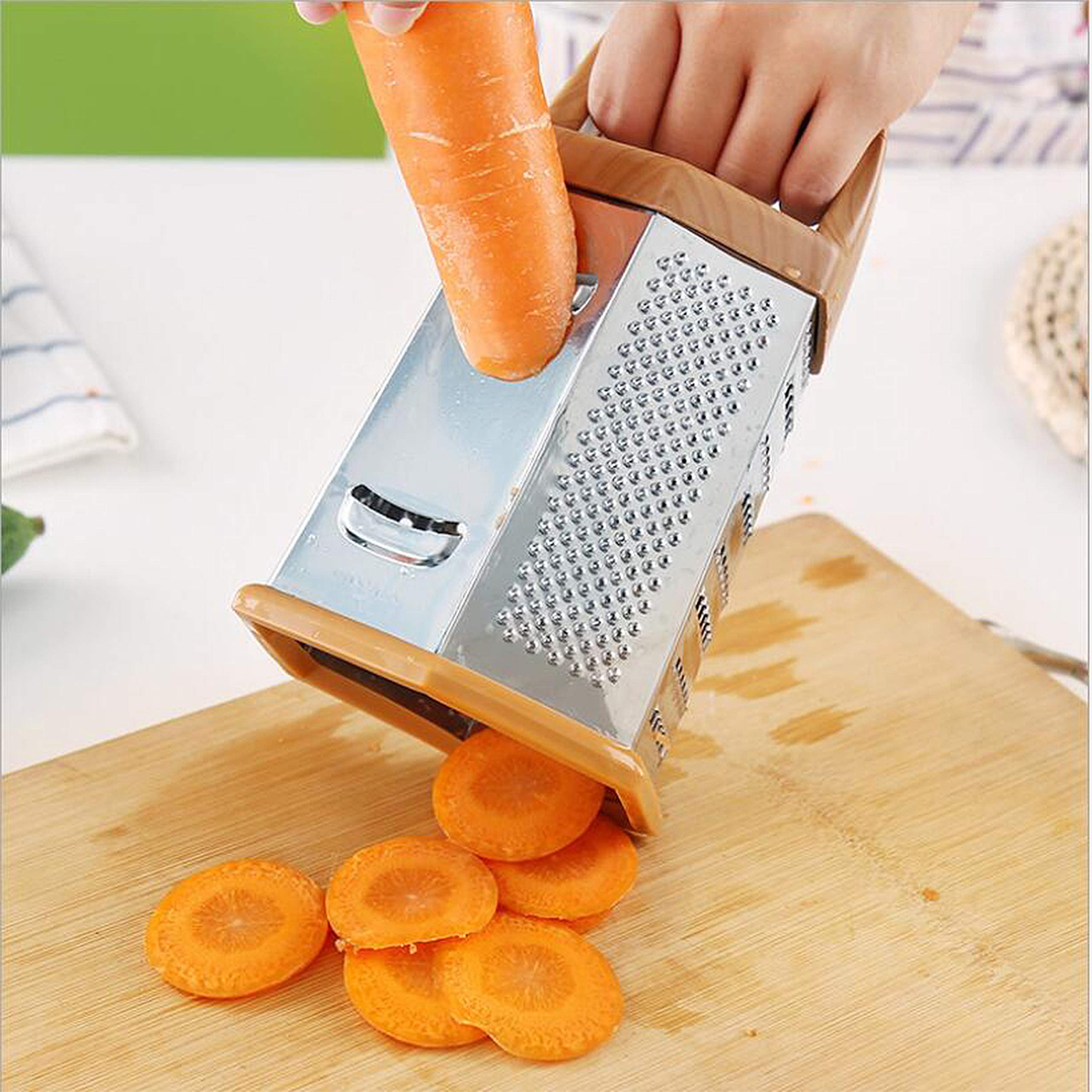 YAVO-EU Cheese Grater Slicer 6-Sided Stainless Steel Grater With Coarse, Fine, Slicing, Suitable For Ginger, Lemon, Butter, Vegetables, Nutmeg 3