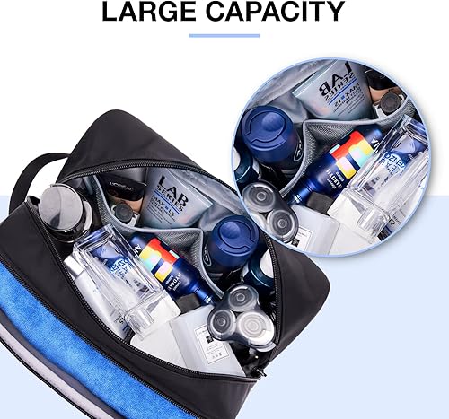 Miniatura 8 de BAGSMART Neceser de viaje para hombres, kit Dopp resistente al agua, bolsa de afeitar para accesorios de aseo personal, Gris, BásicoOcio