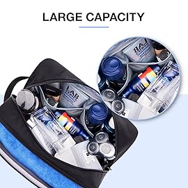 BAGSMART Large Toiletry Bag for Men, Valentines\' Day Gifts Travel Organizer Hanging Dopp Kit Water Resistant Shaving Bag for Bathroom Shower, Toiletries Accessories,Travel Essentials, Black-Large