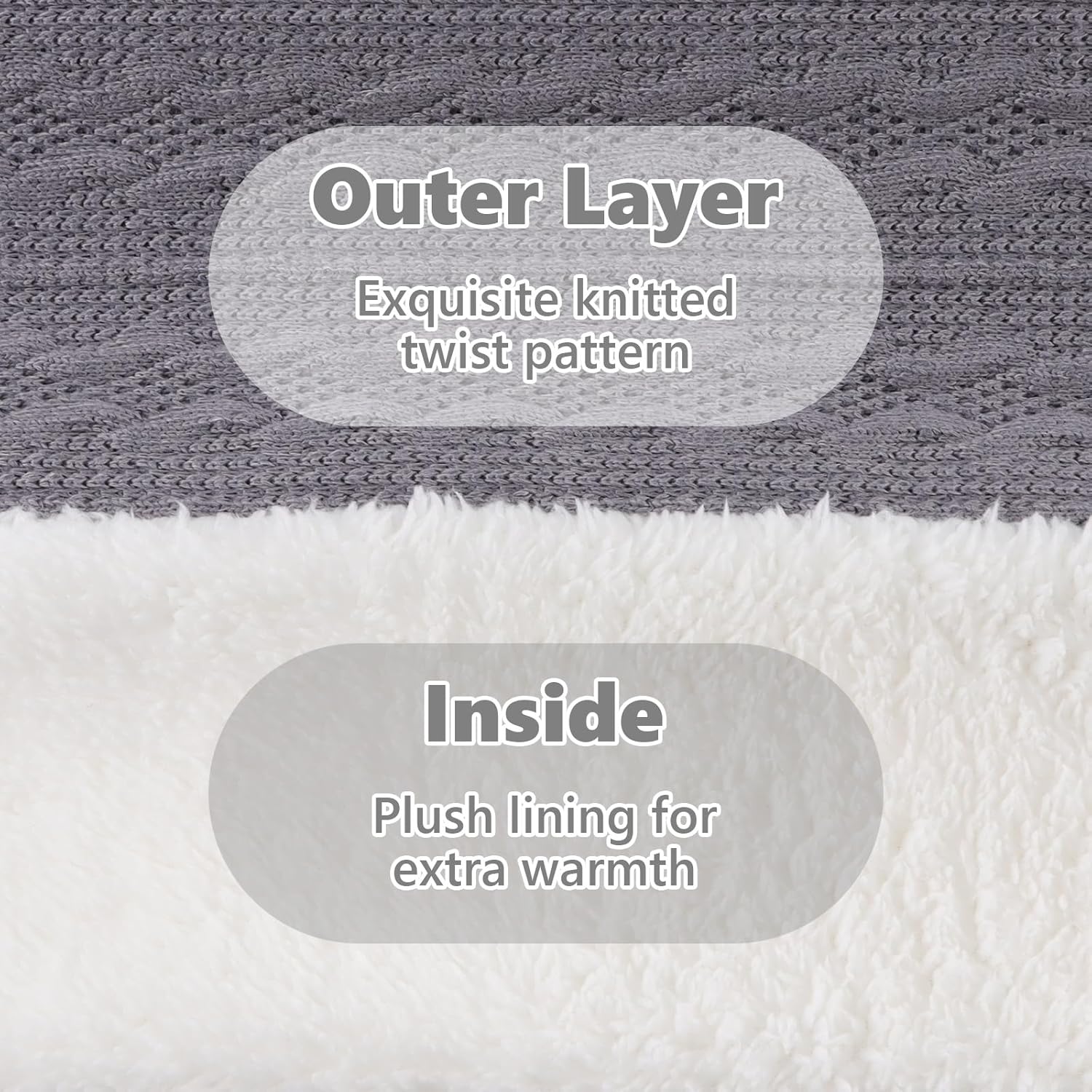 OMUKY Unisex Winter Knit Warm Scarves Thick Fleece Scarf Cold Weather Soft Neck Warmer for Women Men - Image 4