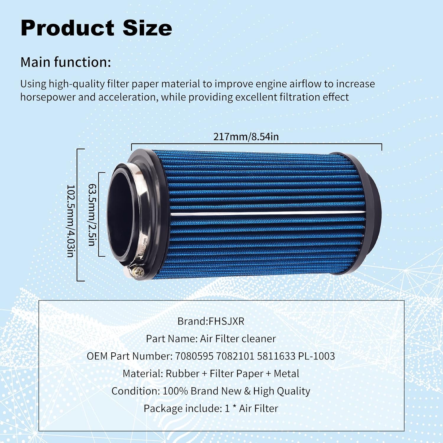 7080595 Air filter 7082101 for Polaris Sportsman 335 400 500 550 570 600 700 800 850 XP Magnum 325 Scrambler Ranger Trail Boss blazer Worker Xpedition ATP 500 ATV High Performance (Blue)