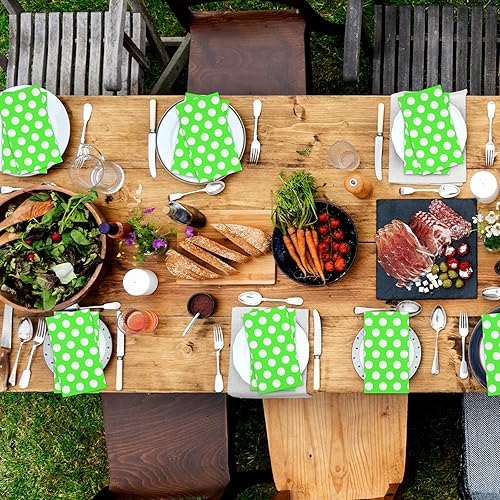 Miniatura 5 de DYLIVeS Paquete de 100 toallas de invitados de lunares azul marino, servilletas de cena desechables de papel, toallas de mano de cóctel, servilletas