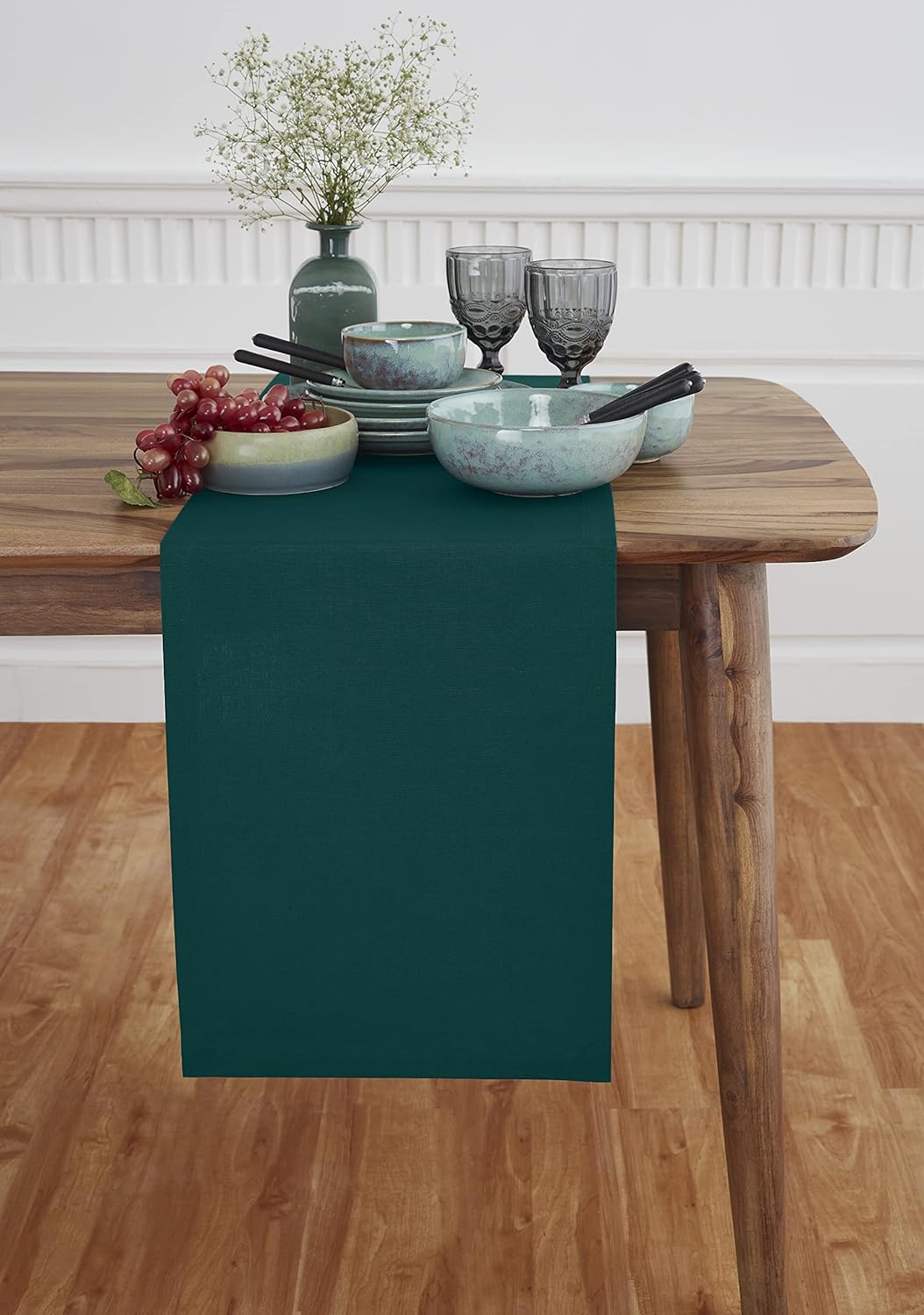 Solino Home Cotton Linen Table Runner 14 x 72 Inch Dark