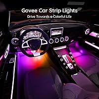 Vista 3 de Govee Luces de coche, luces interiores inteligentes RGBIC para el interior del automóvil con aplicación, control remoto, luces LED para decoración